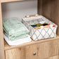 Lufofox Decorative Collapsible Rectangular Fabric Storage Bin Organizer Basket With Wooden Handles For Clothes Storage,154X106X5