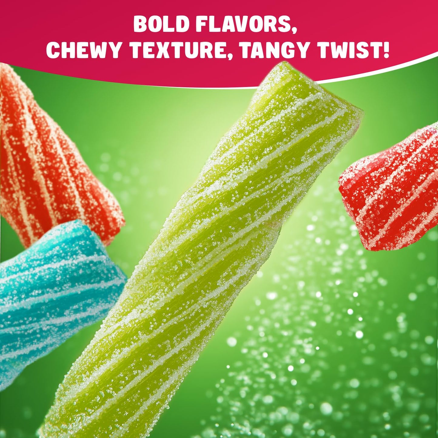 SOUR PUNCH TWISTS STRAWS 2 lb - Candy in Bulk Bag, Assorted, Fruit Flavored, Chewy Candies, Individually Wrapped, Kosher & Halal