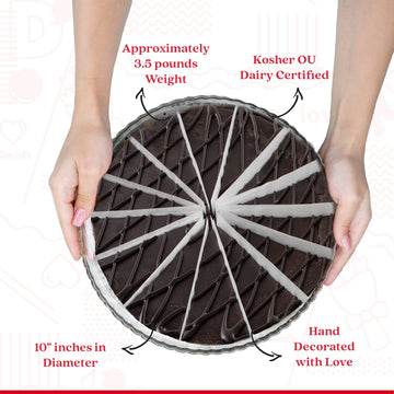 David'S Cookies Chocolate Truffle Cake 10'' - Birthday Cake For Delivery No Sugar Added Pre-Sliced 14 Pcs. Creamy Chocolate Cake
