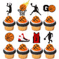 YCTHUNFISH 24 Pack Basketball Cupcake Toppers - Slam Dunk Cake Decorations for Baby Showers & Birthdays - 24-Basketball