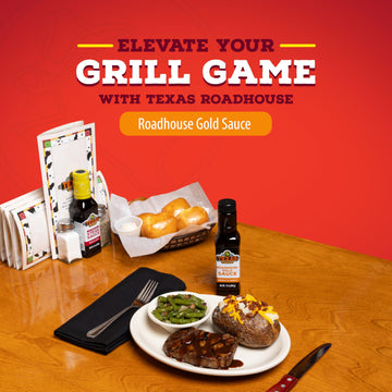 Texas Roadhouse Gold Sauce, 12 oz – Perfect Steak Marinade & Dipping Sauce with Vinegar, Apple Butter & Soy Sauce
