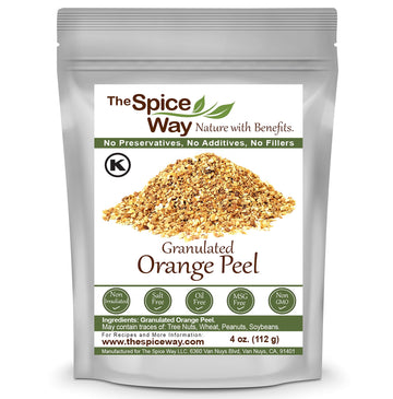 The Spice Way Orange Peel - Granules (4 Oz) Without Any Preservatives. Great For Cooking, Baking And Tea.