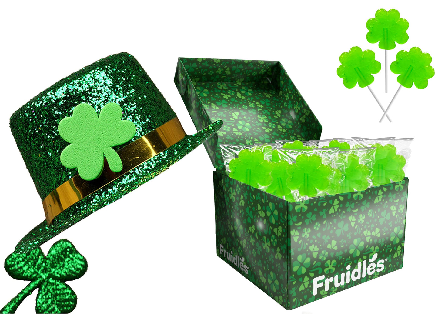 The Dreidel Company St. Patrick'S Day Green Shamrock Lollipops, Candy Suckers, Party Favor, Individually Wrapped (25-Pack)