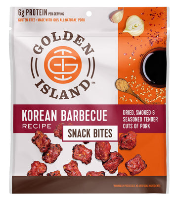 Golden Island Korean Bbq Pork Snack Bites, Specialty Meat Snack, Gluten Free With Korean Barbecue Seasoning, Good Source Of Prot