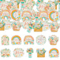 Ephlyn Cupcake Toppers 54 Pcs Edible Rainbow Flowers for Mothers Day Cake Decoration Pink