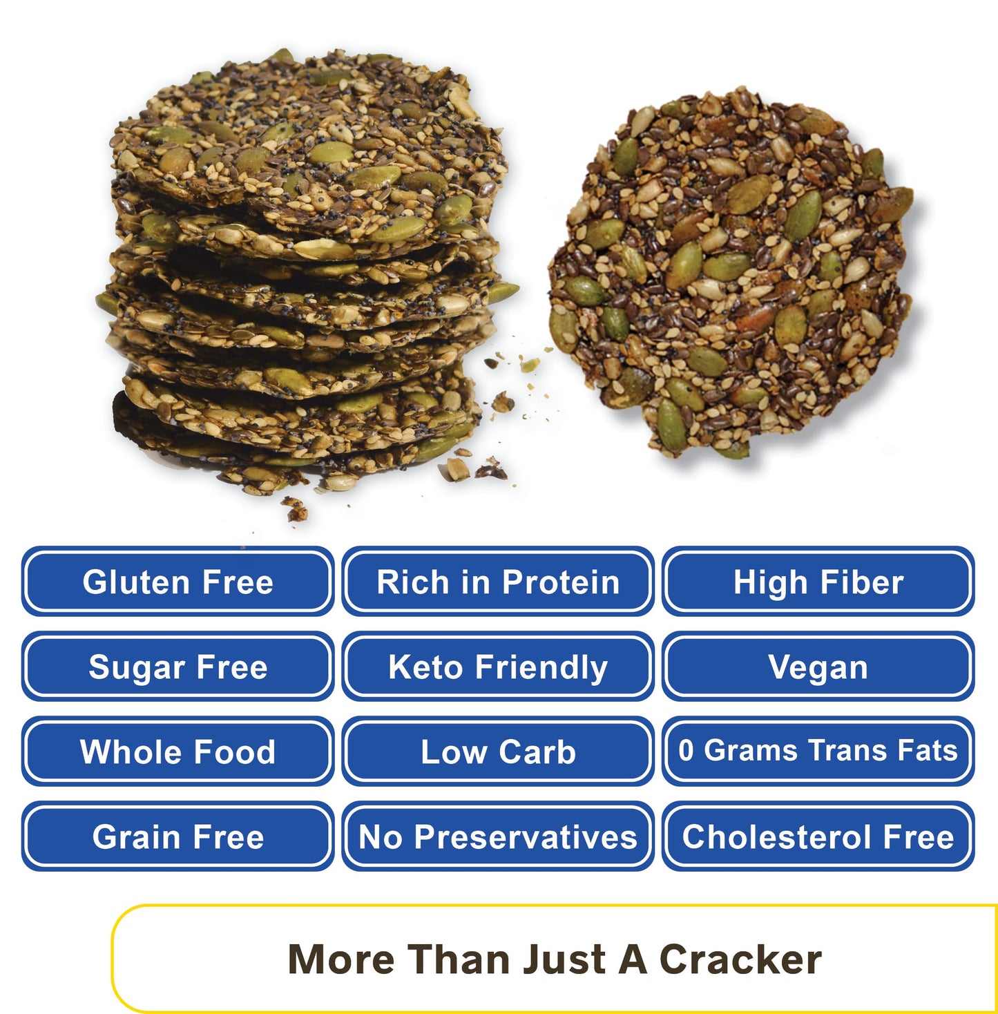 ELLAS FLATS Pumpkin Seed with Hemp Hearts, All Seed Savory Crisps - All Natural, Gluten Free, Good Source of Protein, High Fiber