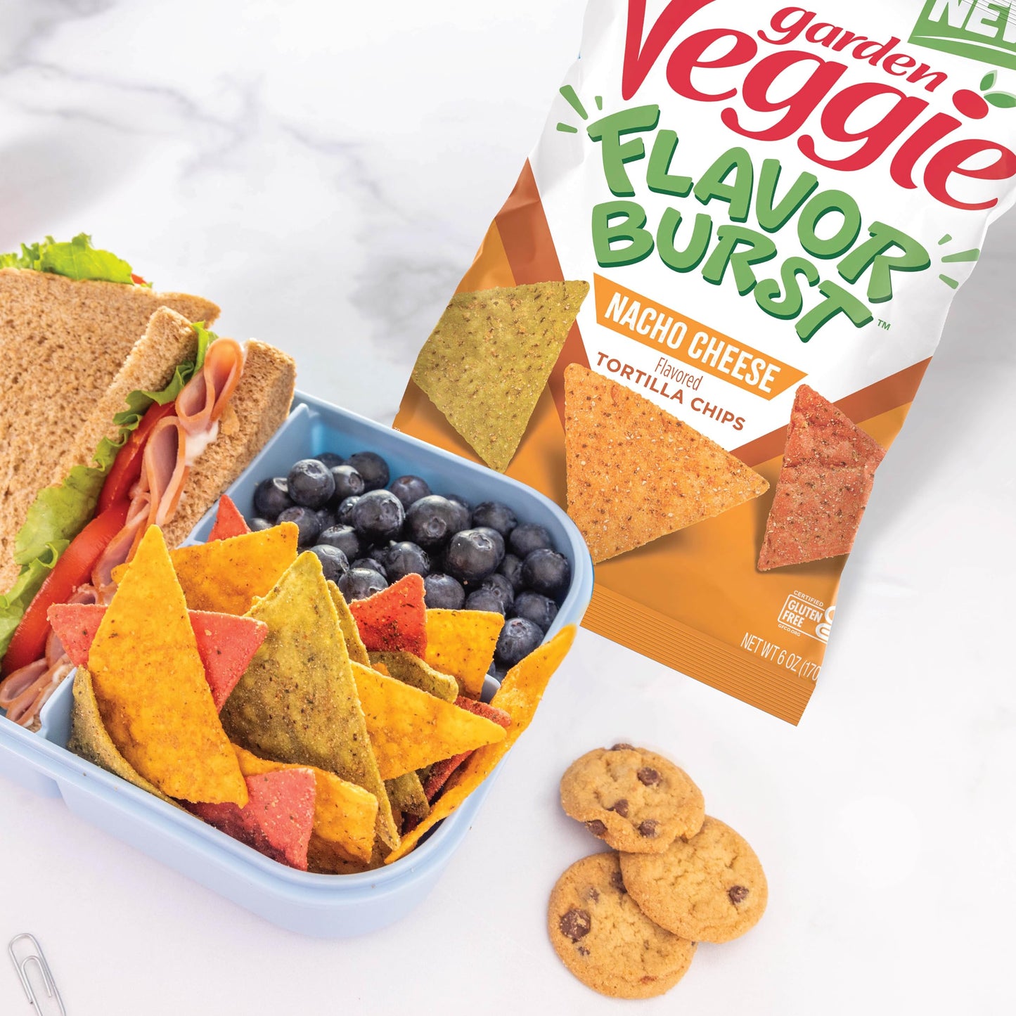 Sensible Portions Garden Veggie Flavor Burst Tortilla Chips, Nacho, 6 Oz (Pack Of 6)