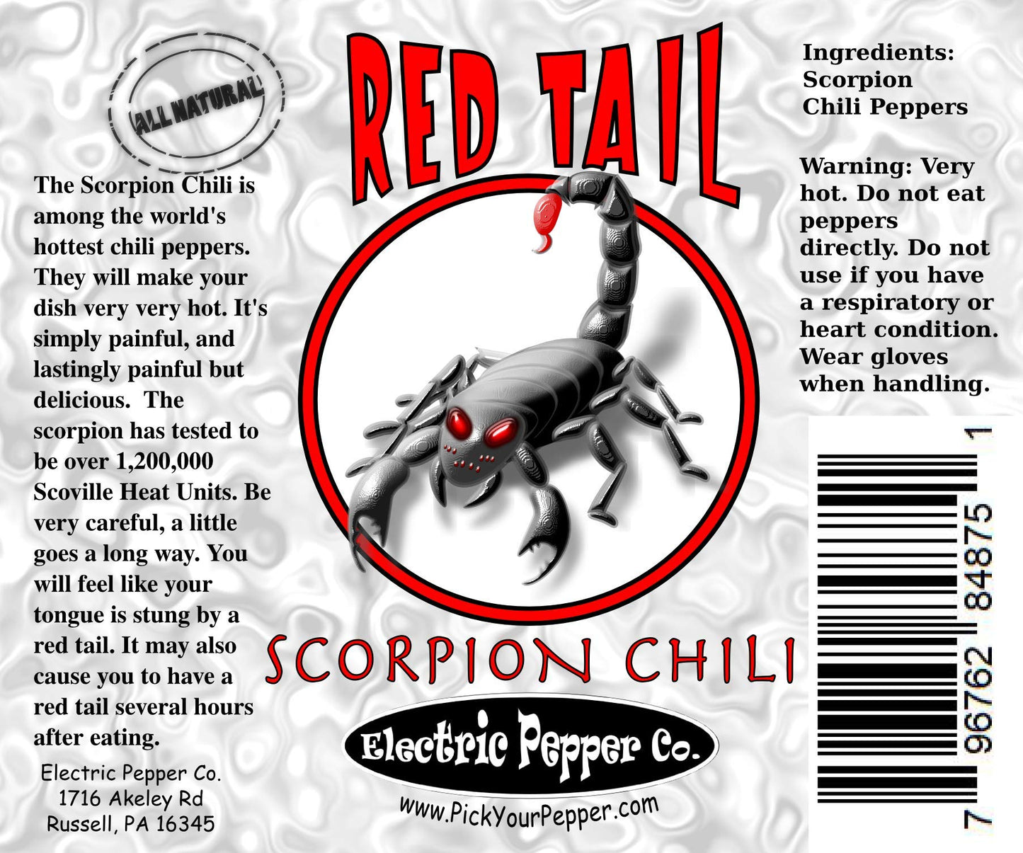 7 Dried Whole Scorpion Chili Peppers Trinidad Moruga Hot Pepper Red Tail +2 Free