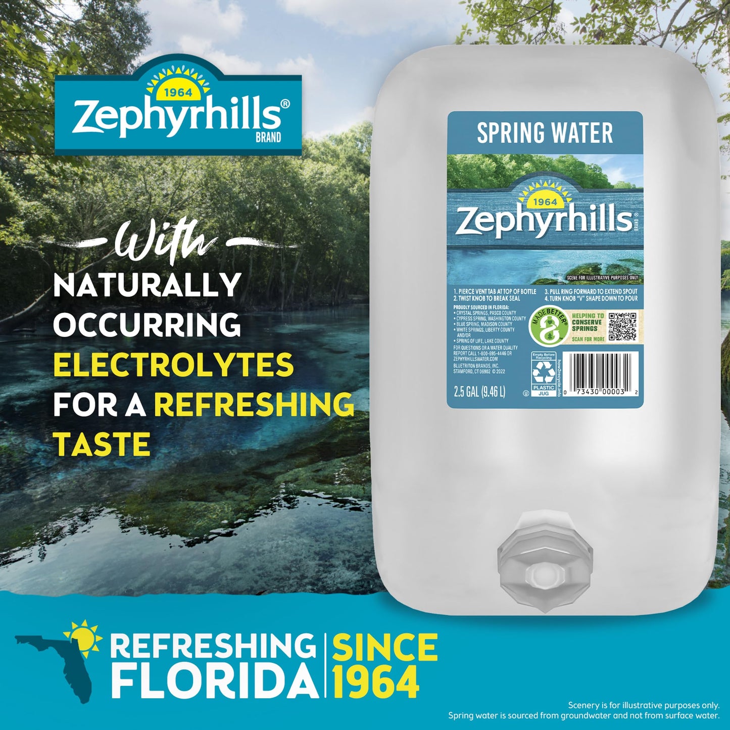 Zephyrhills Spring Water, 2.5 gallon 320 Fl Oz (Pack of 1)