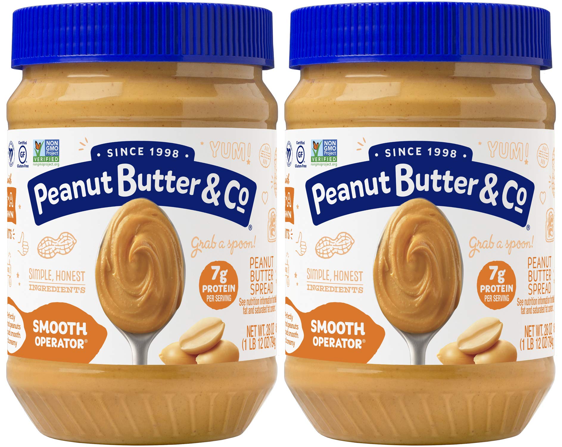 Peanut Butter & Co. Smooth Operator Peanut Butter, Non-Gmo, Gluten Free, Vegan, 28 Ounce (Pack Of 2)