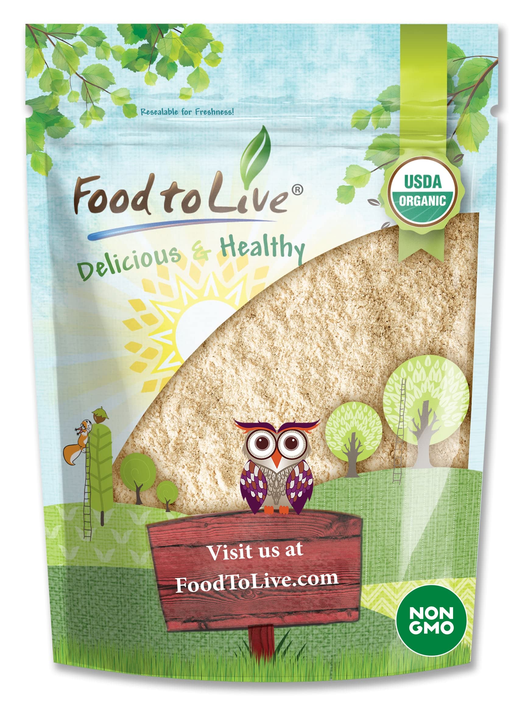 Food to Live Organic Green Pea Flour, 1.5 Pounds - Non-GMO, Finely Ground, Pure, Raw, Keto, Nutritious Vegan Powder in Bulk. Goo