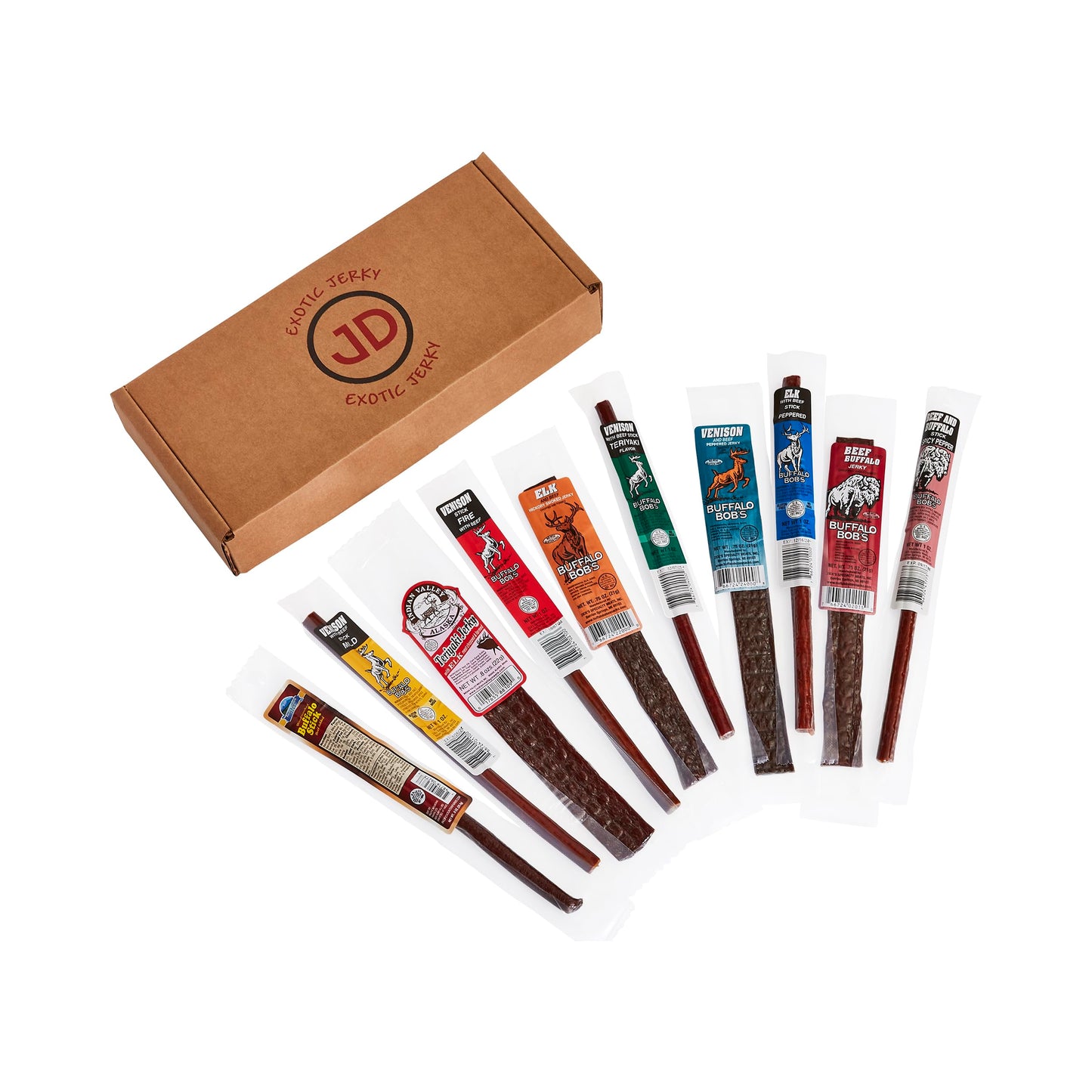 Jerky Dynasty Big Game Mix Jerky Wild Range Variety Pack with Elk, Venison & Buffalo - Unique Farm-Raised Gourmet Jerky Mix, Fla