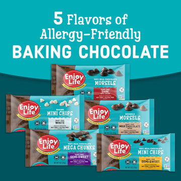 Enjoy Life Baking Dark Chocolate Morsels, Dairy Free Chocolate Chips, Soy Free, Nut Free, Non Gmo, Gluten Free, Vegan Chocolate
