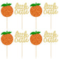 Gyufise 24Pcs Little Cutie Cupcake Toppers Glitter Orange Cupcake Picks For Citrus Theme Baby Shower Kids Birthday Party Cake De