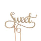 Honbay Sweet 16 Cake Topper, Premium Sparkly Crystal Rhinestones Decoration, Gold