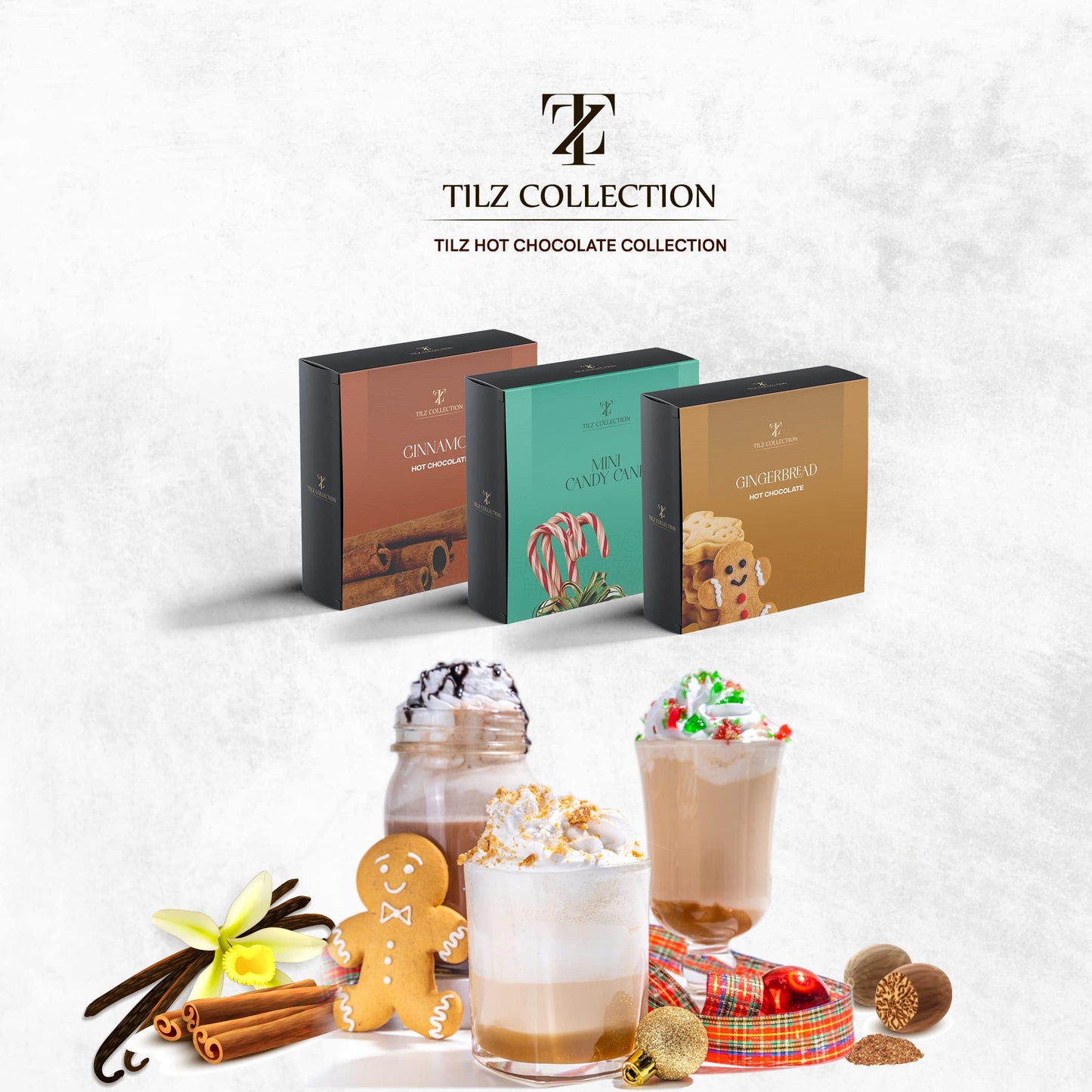 TILZ COLLECTION Hot Chocolate Gift Set - 12 Days of Gourmet Hot Chocolate - Perfect for Women, Kids, and Men - White