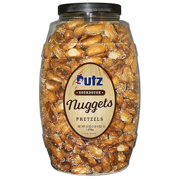 Utz Sourdough Nuggets Pretzels - Bite-Size, Classic Flavor, 52 oz Barrel