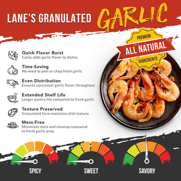 Lane'S Granulated Garlic, All-Natural Granulated Garlic Powder, Perfect For Sauces And Dry Rubs Garlic Seasoning, Made In Usa Ga