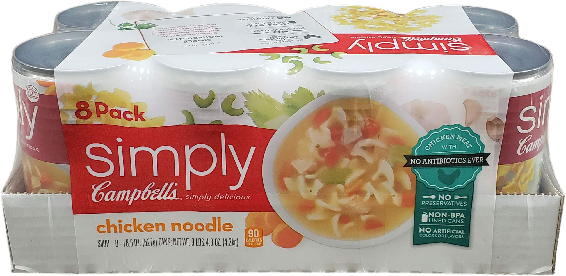 Campbells Chicken Noodle Soup, 18.6 Ounce (Pack of 8), 148.8 Ounce Total, Convenient Meal Option
