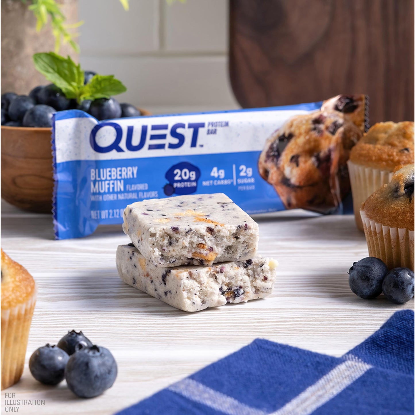 Quest Nutrition Blueberry Muffin Protein Bar, 8.48 Oz (Pack Of 4)