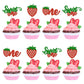 Gyufise 24Pcs Strawberry One Cupcake Toppers Glitter Sweet One First Birthday Cupcake Picks For Fruit Theme Baby Shower Kids 1St