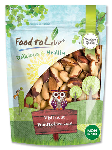 Food To Live Brazil Nuts  4 Pounds Non-Gmo Verified  Raw  Whole  No Shell  Unsalted  Kosher  Vegan  Keto And Paleo Friendly  Bulk  Good Source Of Selenium  Low Sodium & Carb Food  Trail Mix Snack