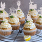 ZHUOWEISM Cupcake Toppers, 36 PCS Glitter Dove Cross, First Communion Theme, Small, Silver, Bamboo Material