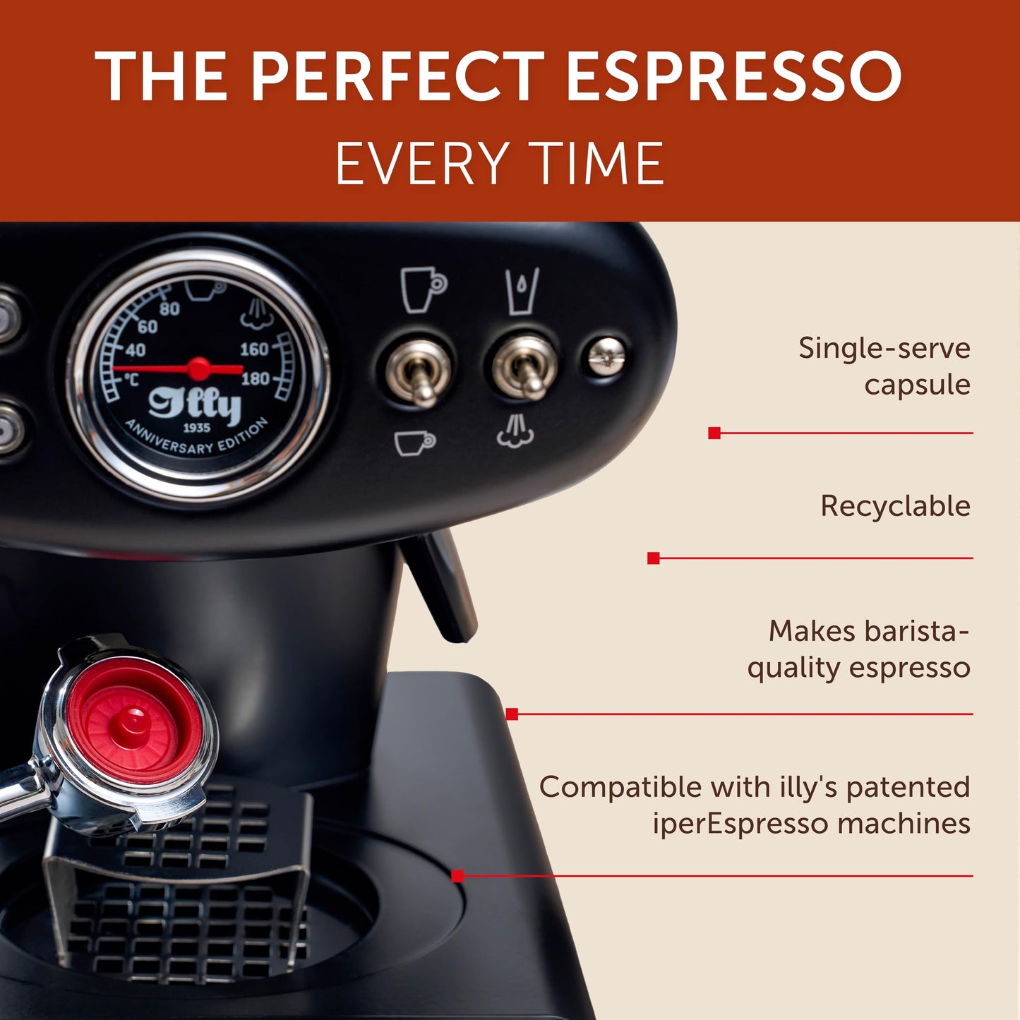 Illy Coffee IperEspresso Capsules - Single-Serve Coffee Capsules & Pods - Single Origin Colombia Medium Roast - Notes of Citrus and Red Fruits - 100% Arabica - 18 Count (Pack of 6)