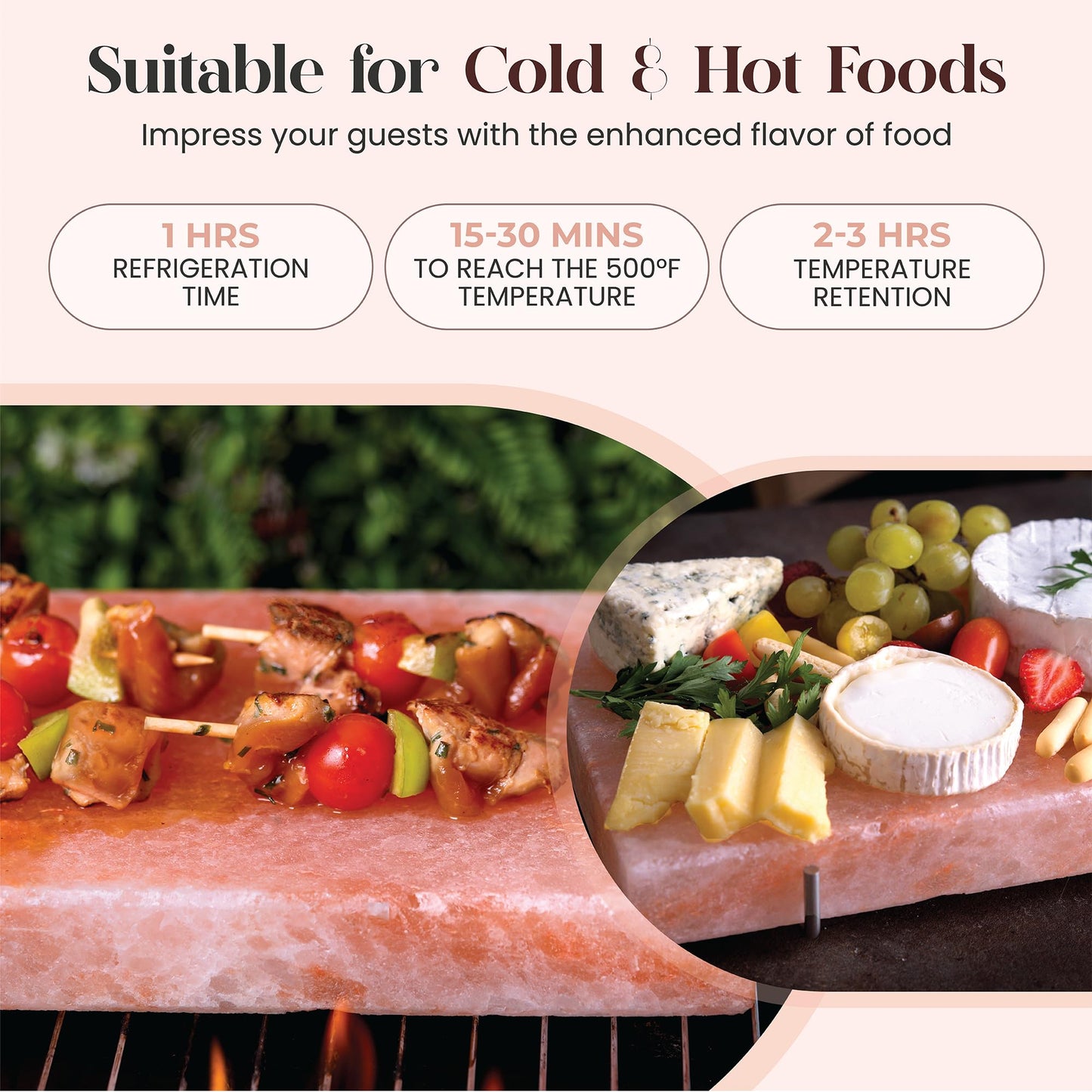 Spantik Professional Salt Block Set With Steel Tray 12'' X 8'' X 1.5'' Himalayan Cooking Plate For Grilling, Cooking, Serving, 1