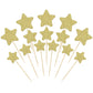 Gyufise 42Pcs Star Cupcake Toppers Gold Glitter Assembled Twinkle Star Cupcake Picks Wedding Engagement Bridal Shower Birthday P