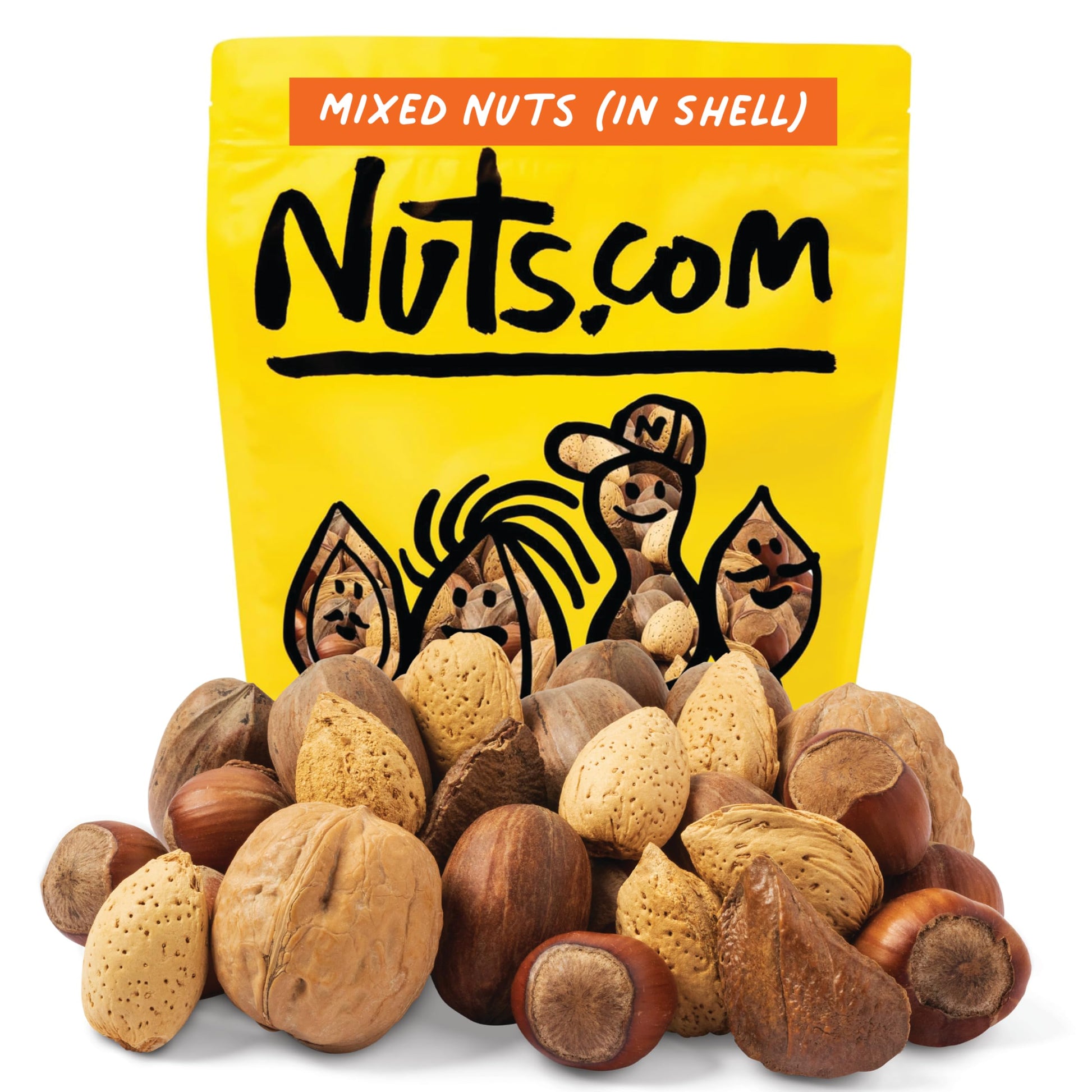 Nuts.com - Mixed Nuts in Shell - 5 Lb Bag  Healthy Snack Sampler  Includes enhanced Walnuts  Almonds  Hazelnuts  Pecans & Brazil Nuts - Good Source of Protein  Fiber & Omega-3