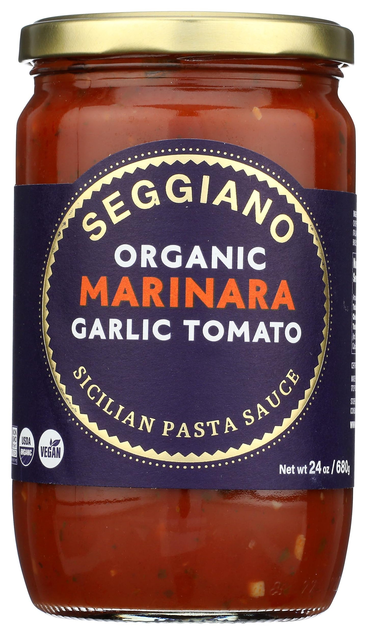 SEGGIANO Organic Garlic Marinara Pasta Sauce, 24 OZ