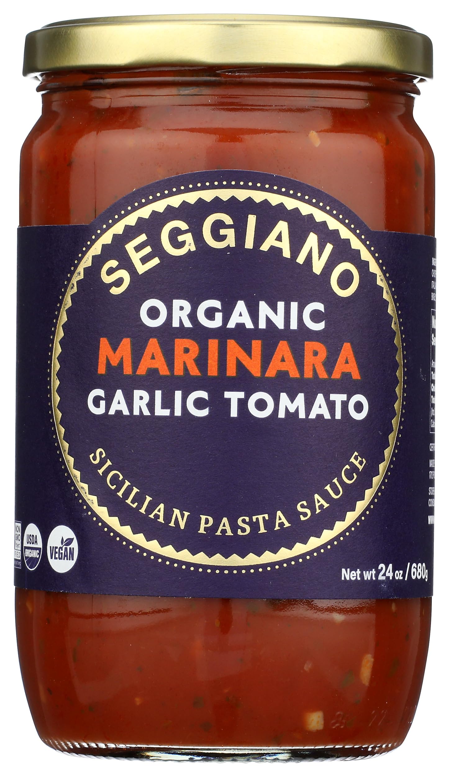 SEGGIANO Organic Garlic Marinara Pasta Sauce, 24 OZ