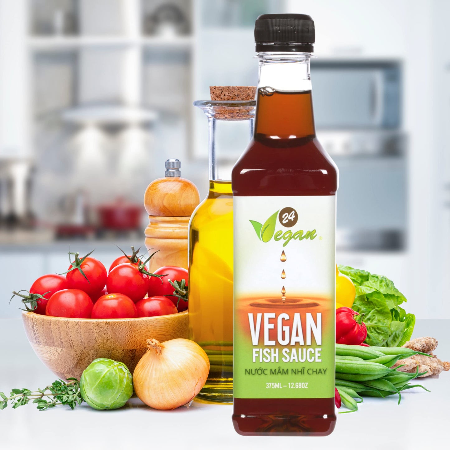 24Vegan Fish Sauces Premium Plant-Based Seasoning Sauce, All-Purpose Instant Flavor Boost, Gluten Free Fish Sauce, Gluten Free S