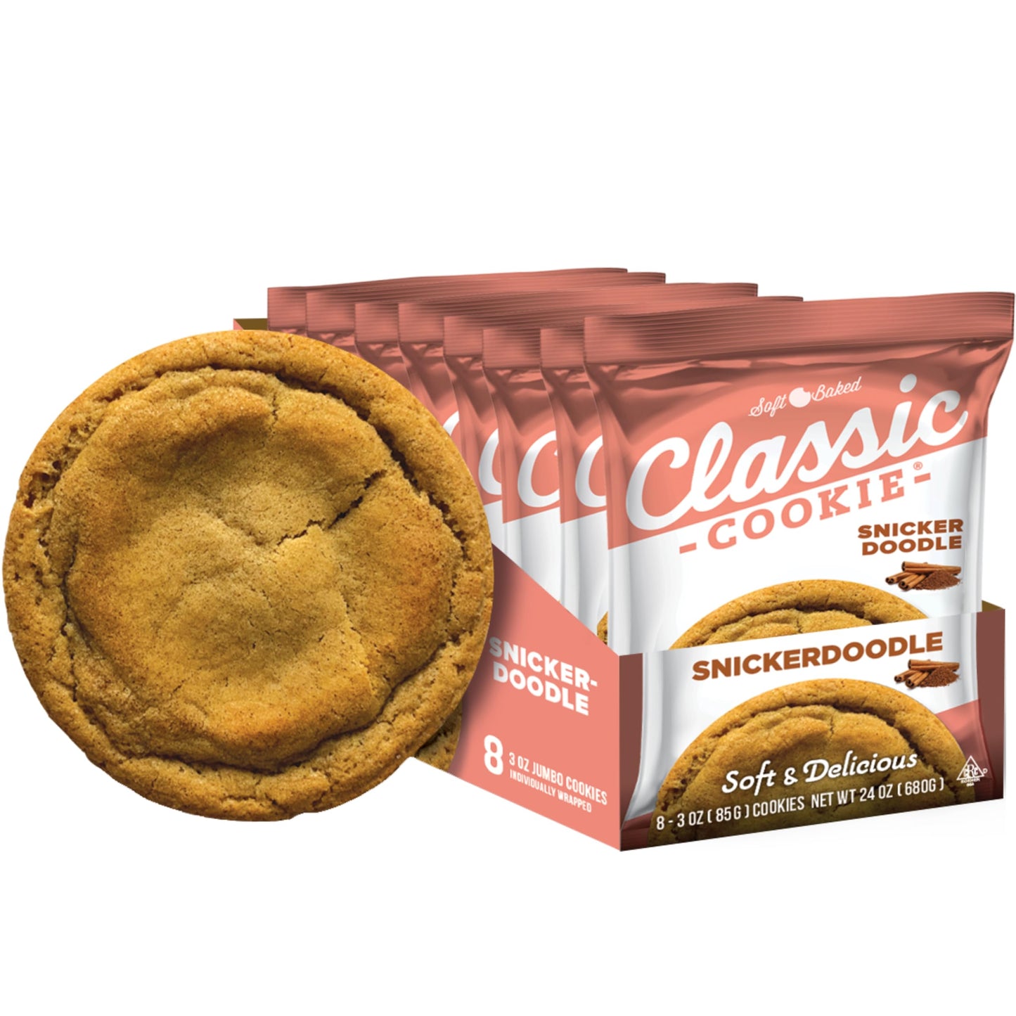 Classic Cookie, Soft Baked Cookie, Snickerdoodle 3oz, 8 Count Pack