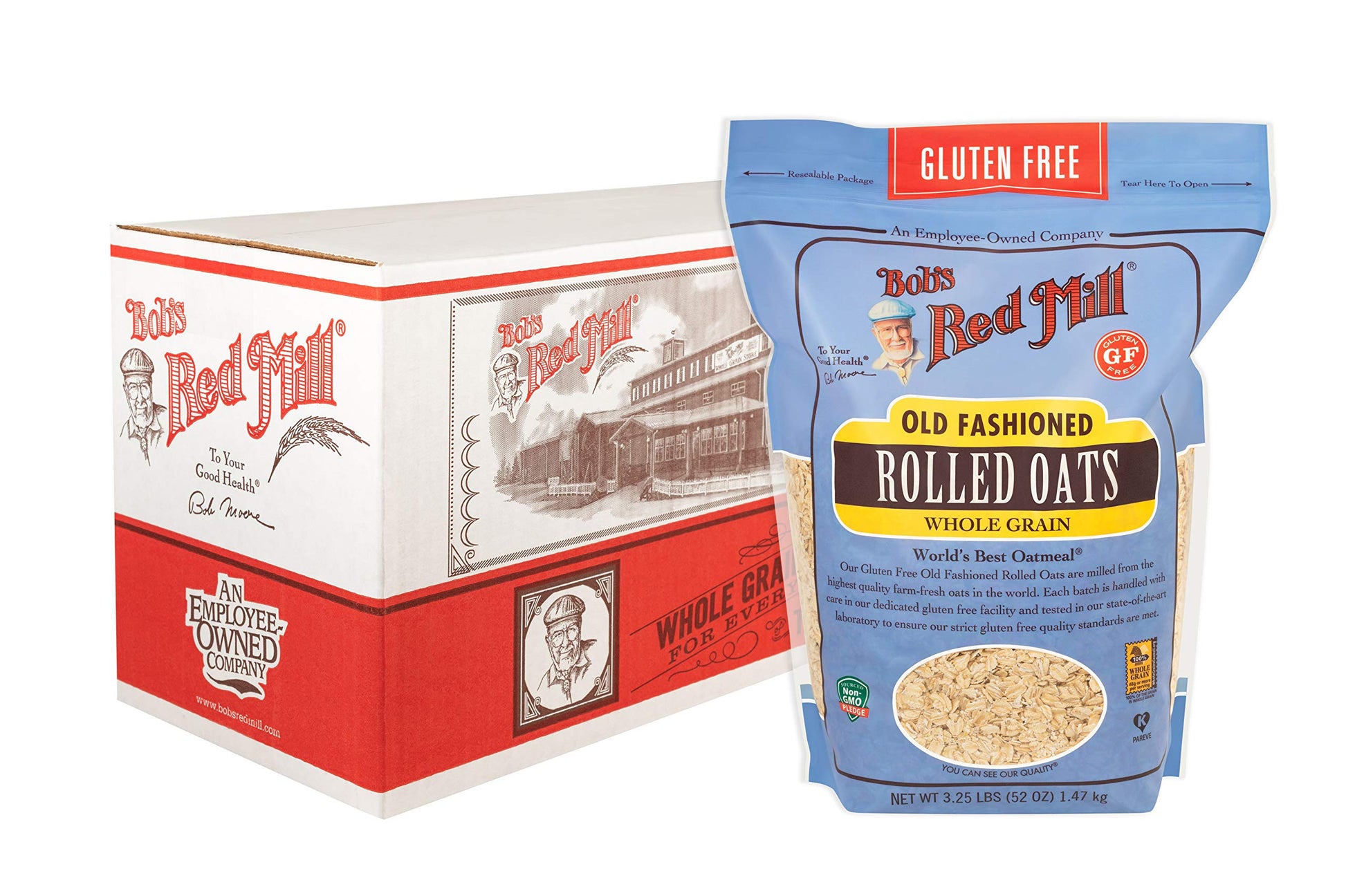 Bob s Red Mill Gluten Free Old Fashioned Rolled Oats, 52oz (Pack of 4) - Non GMO, Whole Grain, Vegan, Kosher