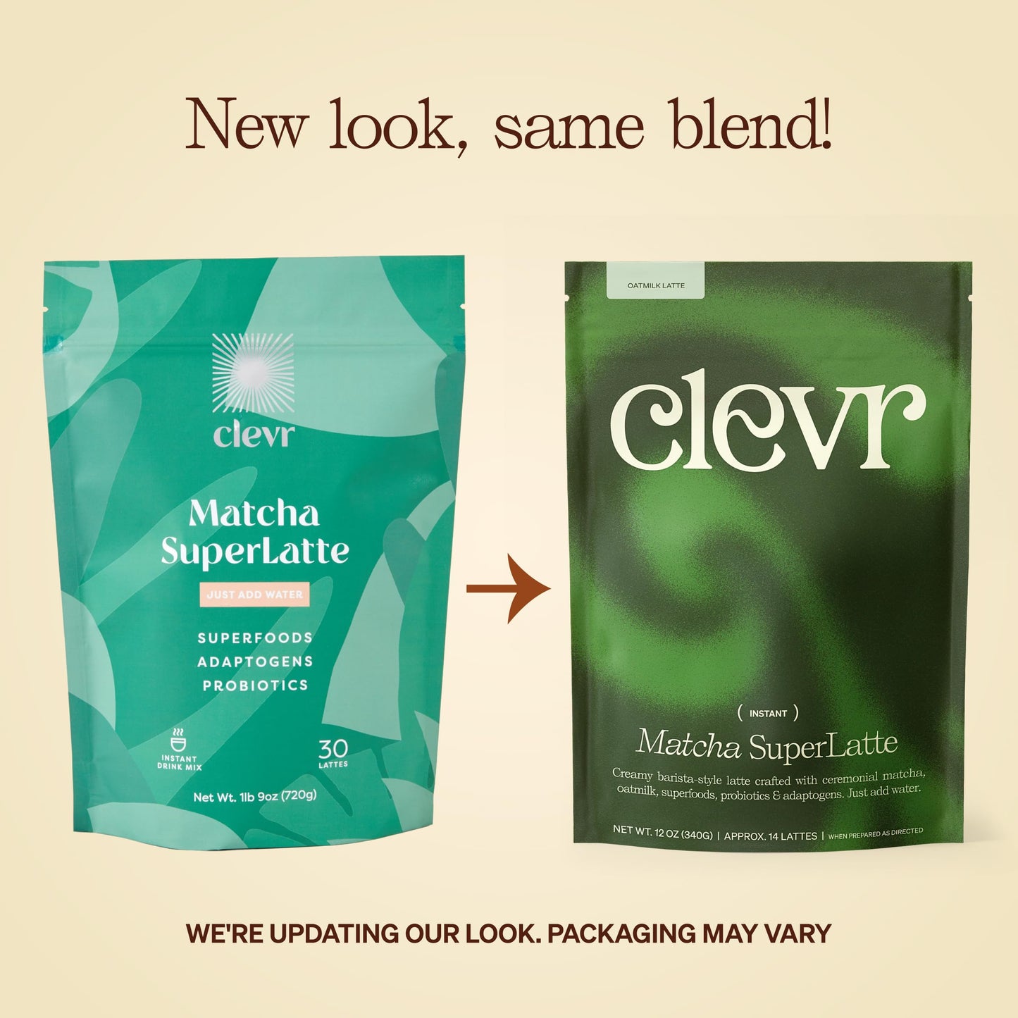 Clevr Blends Organic Matcha Green Tea Latte, Instant Ceremonial Grade Matcha, Superfood Powder Blend With Oat Milk, Lions Mane,