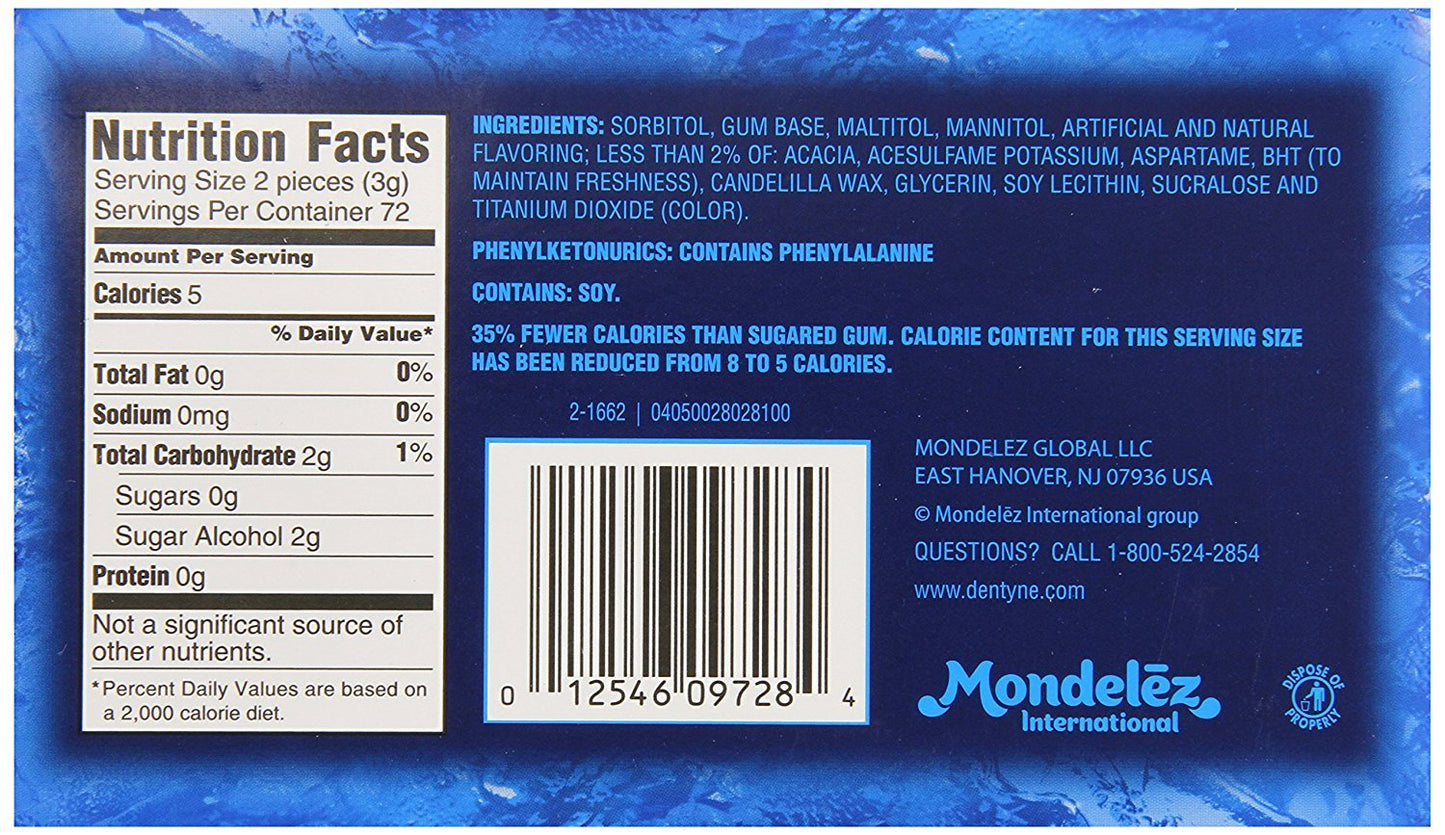 Dentyne Ice Peppermint, 7.6-Ounce (Pack Of 9)