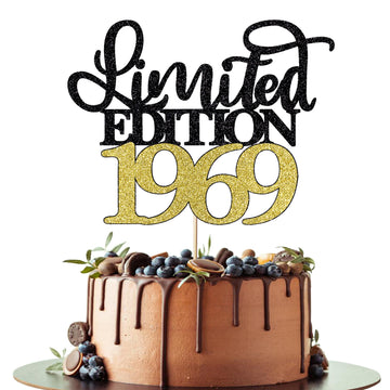 Leetaivie Limited Edition 1969 Cake Topper, Happy 55Th Birthday Cake Topper, Men And Women Cheer 55 Years /55 & Fabulous Cake De