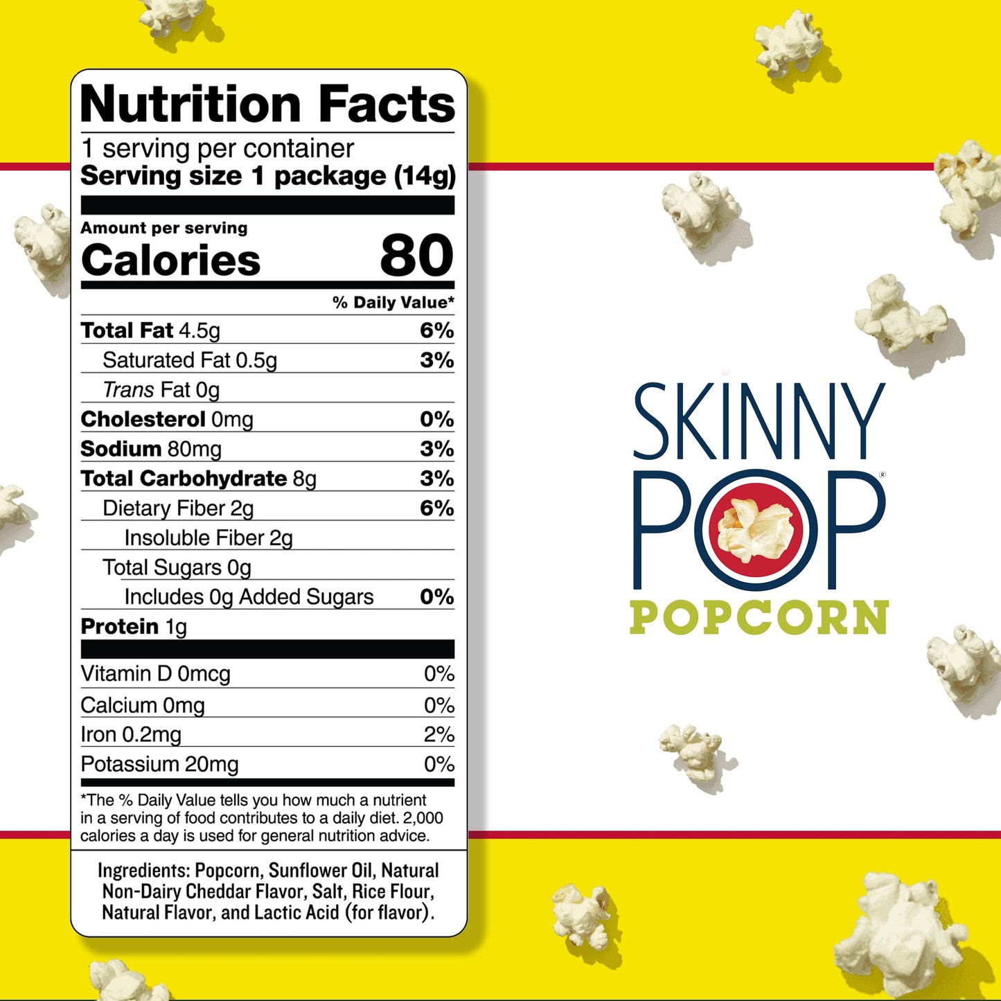 Skinnypop Popcorn, Gluten Free, Non-Gmo, Healthy Snacks, Skinny Pop Variety Pack (Original & Dairy Free White Cheddar Popcorn),