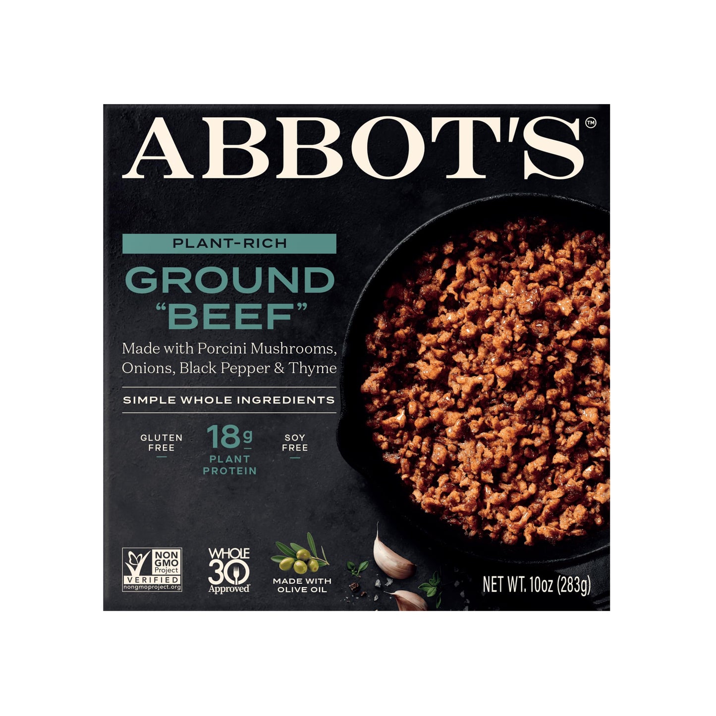 Abbots, Plant-Based Ground Beef Vegan Gluten-Free, 10 Ounce