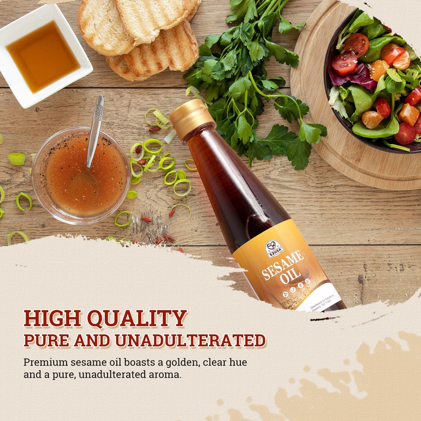 52USA Toasted Sesame Oil, Premium Aromatic Flavor, 8.45 Fl Oz (Pack of 2)