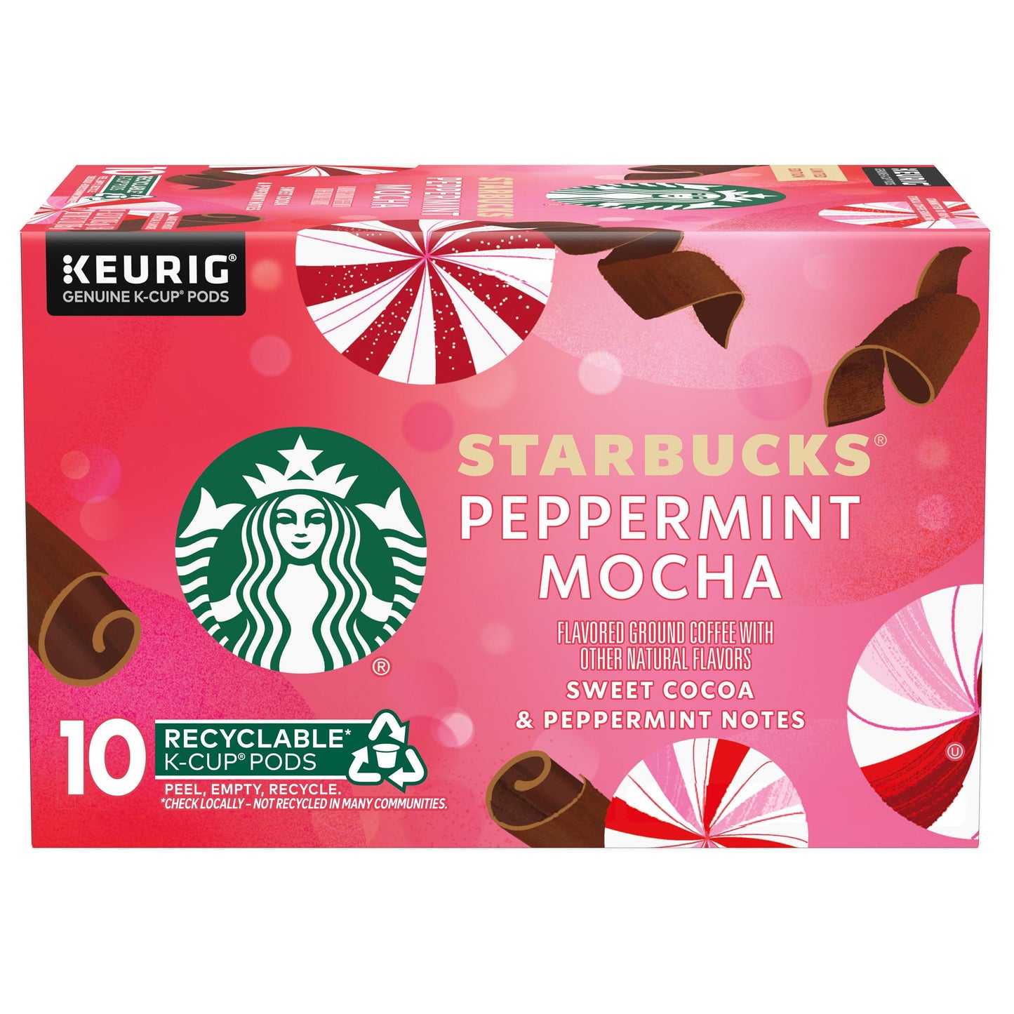 Starbucks K-Cup Coffee Pods, Peppermint Mocha, 10 Count, Limited Edition Holiday Coffee