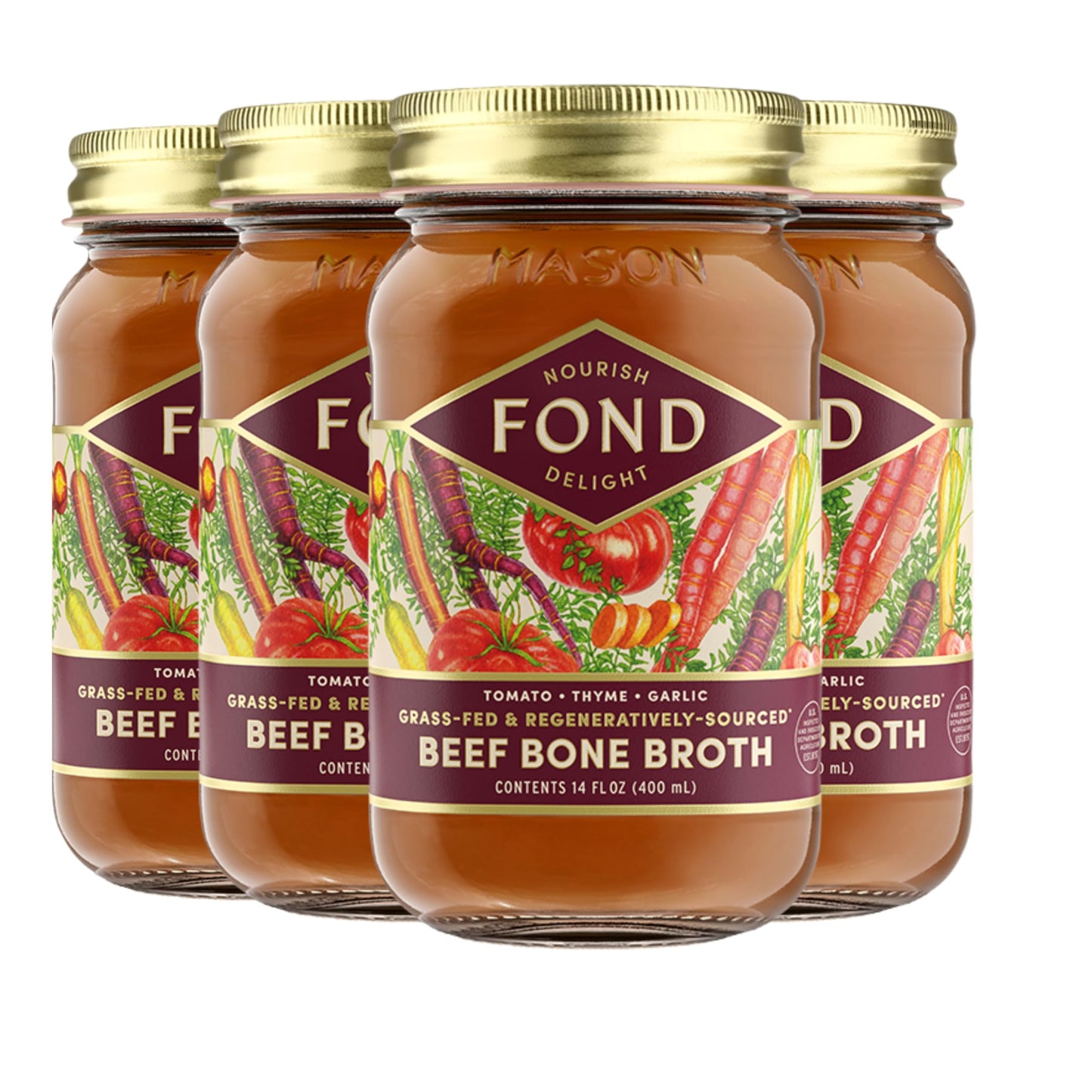 Fond Grass-Fed Regenerative Beef Bone Broth Infused With Organic Tomato & Thyme