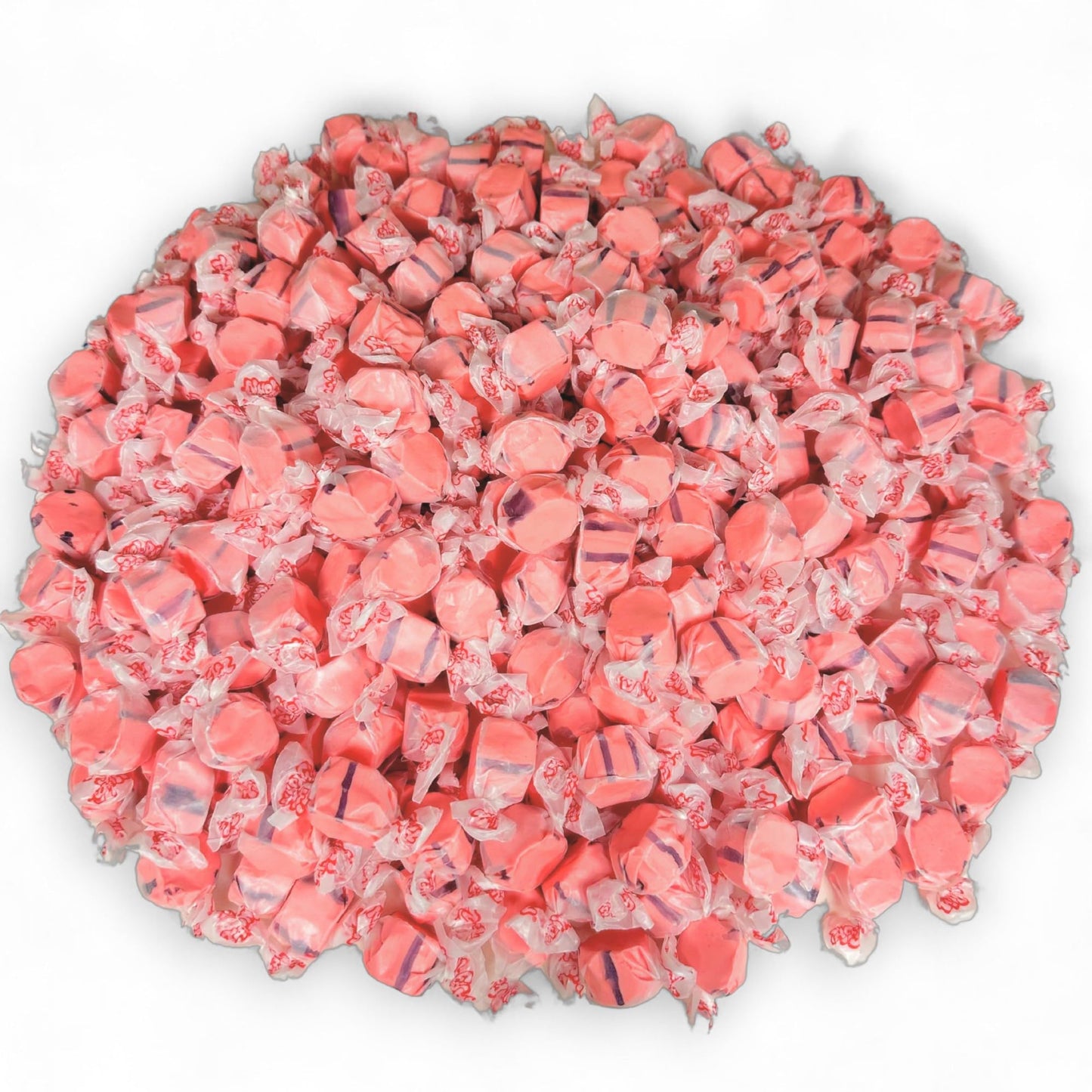 Premium Pomegranate Saltwater Taffy Chewy Candy Sweet, Tropical Flavor Bulk 1 Lb Bag 60+ Pieces Individually Wrapped, Nut & Glut