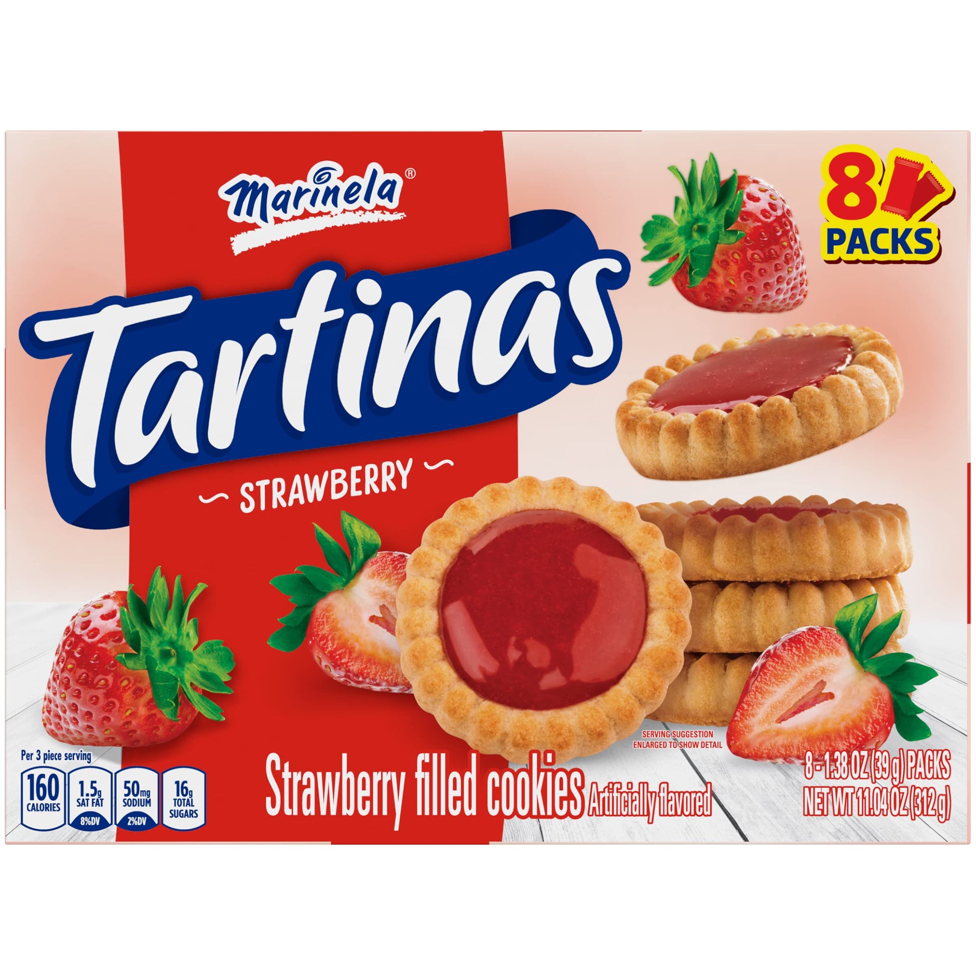 Marinela Tartinas Fresa Strawberry Filled Cookies | 8 Count
