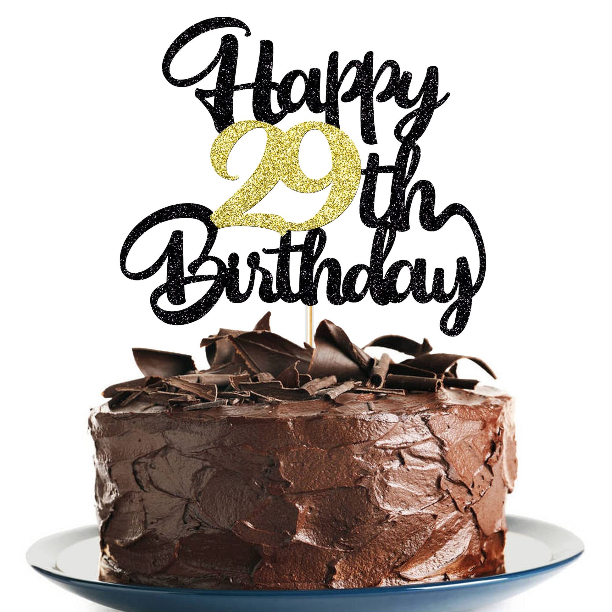 Klionjor 29Th Birthday Cake Topper - Happy Birthday Decoration For 29Th Birthday Party - Gift Plugin