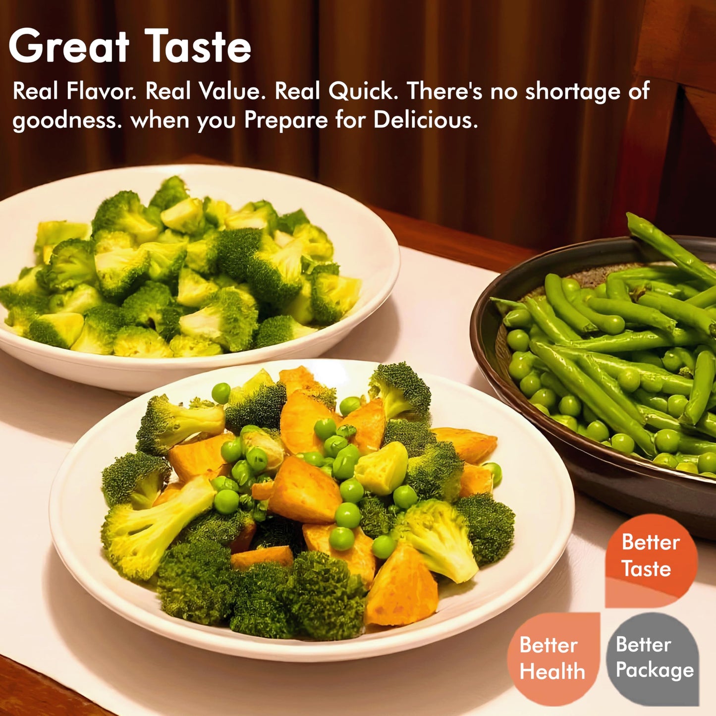 Numanna Freeze-Dried Vegetables Bucket | 100 Servings Contains Peas, Green Beans & Broccoli | Non-Gmo, No Preservatives, No Msg Camping And Emergency Veggie Meal Survival Food With 25 Years Shelf Life