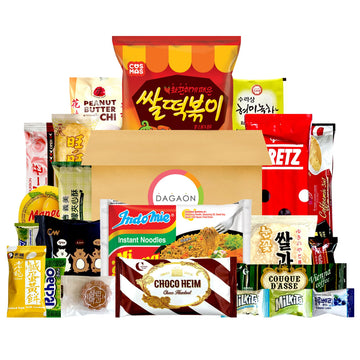 Dagaon Asian Snack Box 22 Count - Snacks from Korea, Japan, China, Indonesia, Taiwan, Vietnam, Etc. Assortment of Chip, Ramen, B