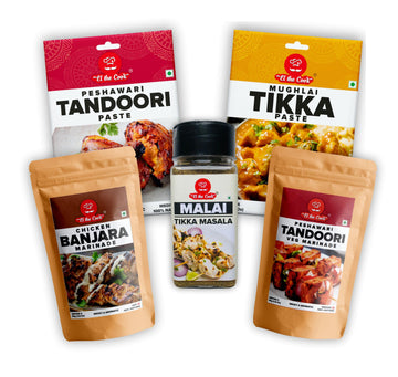 El The Cook Kebab Pastes Combo | Instant Paste & Powder Masala For Kababs Like Tandoori Chicken, Malai Paneer Tikka, Mughlai Tik